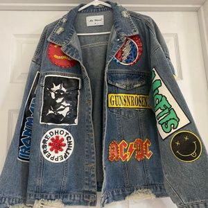 Oversized Patch Denim Jacket